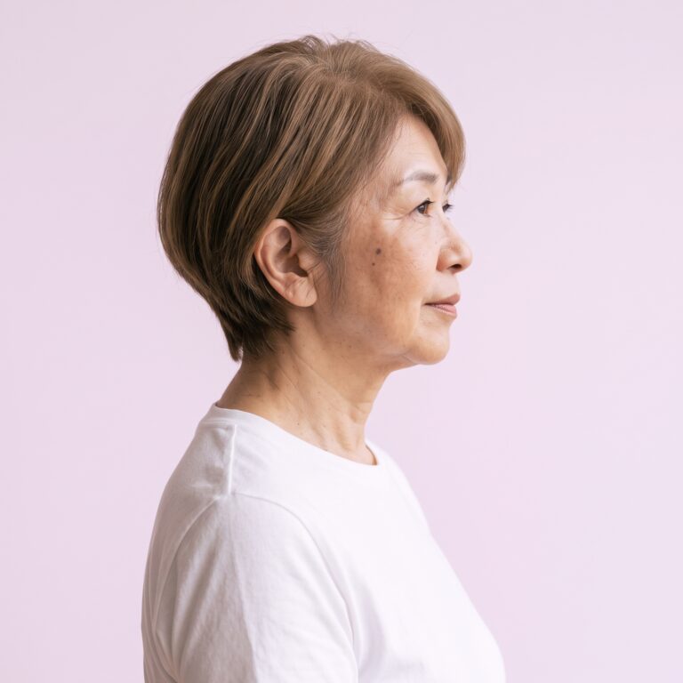 ヘナで染めたショートヘアの仕上がり